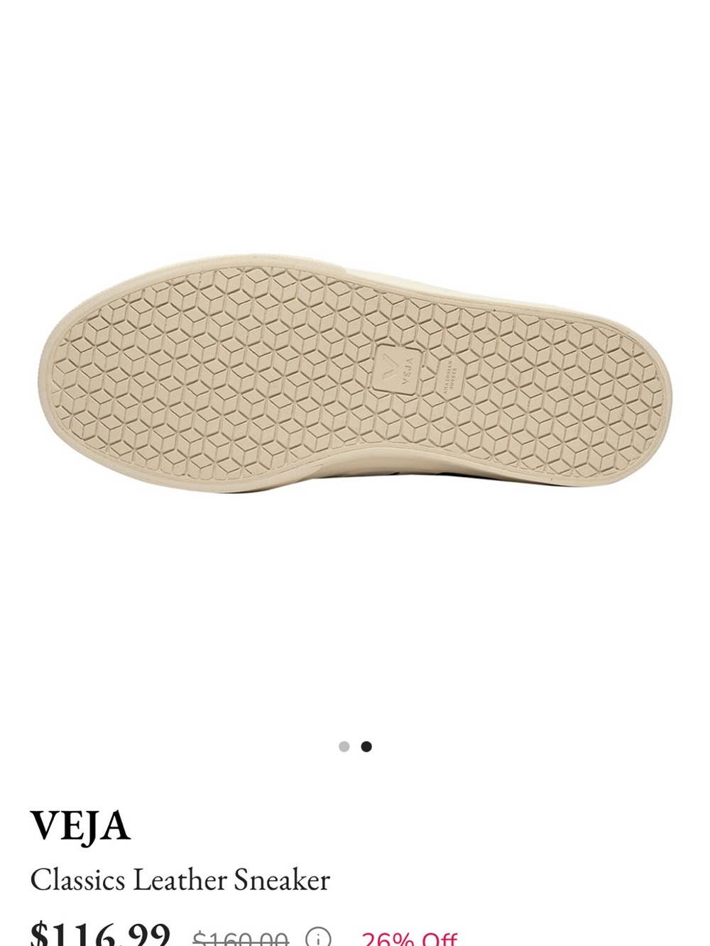 Veja Black Leather Classics Sneaker with White V - Picture 2 of 5